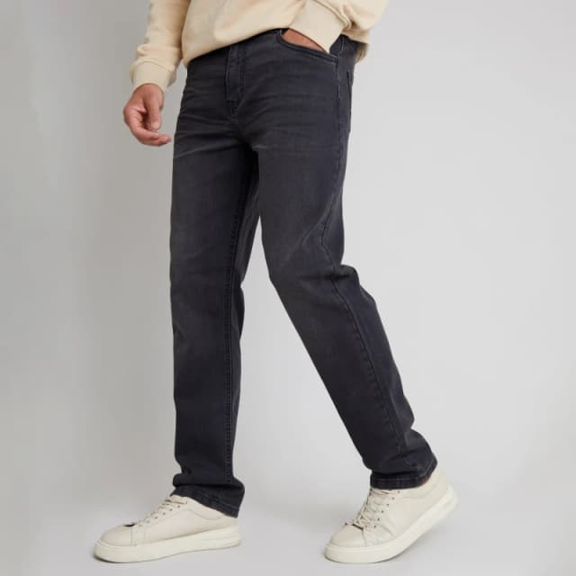 Threadbare Threadbare Men 'Canterbury' Straight Fit Jeans With Stretch in Grey Size: 36R Grey 36R Male 7625914454546
