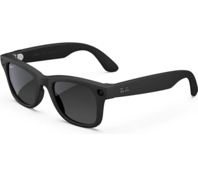 RAY-BAN Meta Wayfarer (Gen 2) Glasses - Matte Black with Polarised Gradient Graphite Lenses, Large 8056262721421