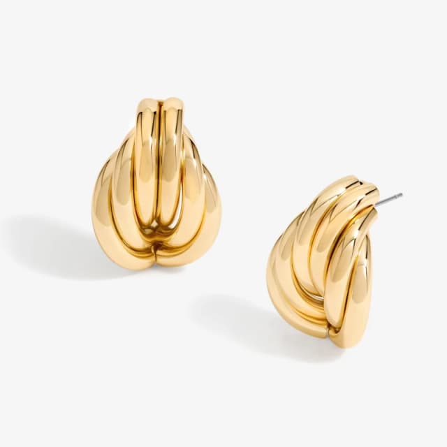 Mood Gold Twisted Large Knot Doorknocker Earrings Gold