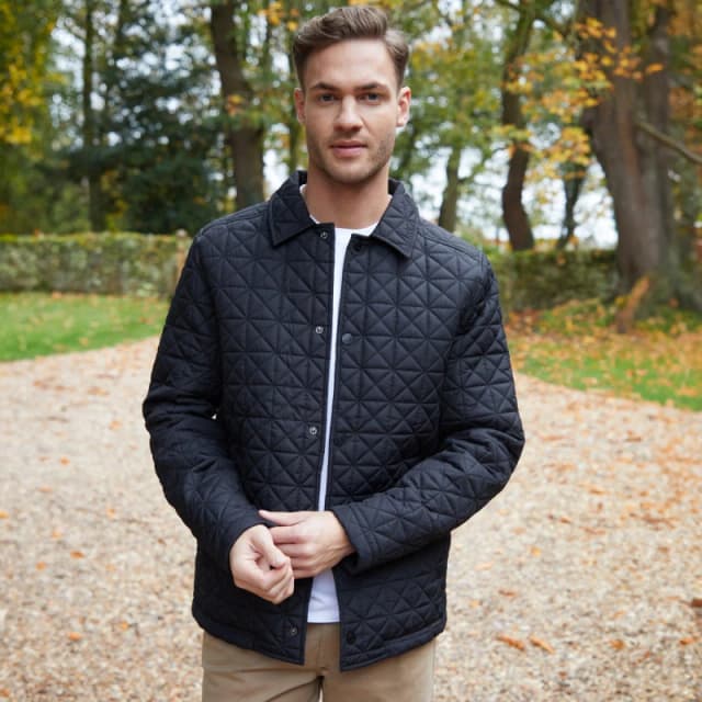 Threadbare Lightweight Collared Quilted Jacket Black