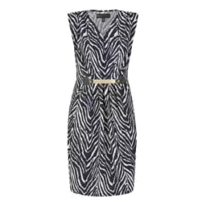 Mela London Navy Zag Jersey Pocket Dress - Blue