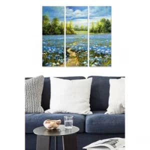 MDF1128860 Multicolor Decorative MDF Painting (3 Pieces)