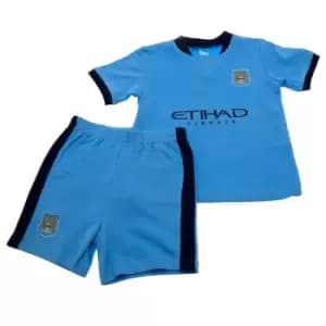 Manchester City FC Childrens/Kids T Shirt And Short Set (6-9 Months) (Blue)