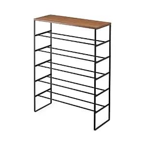 Yamazaki Tower 6-Tier Wood Top Shoe Rack