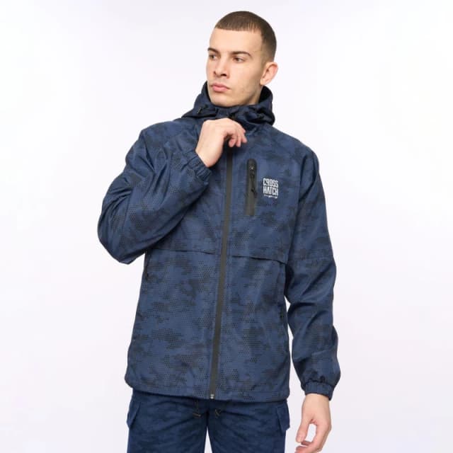 Crosshatch Janscore Allover Print Jacket Blue male S