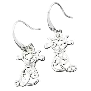 Filigree Cat Silver Plated Earrings