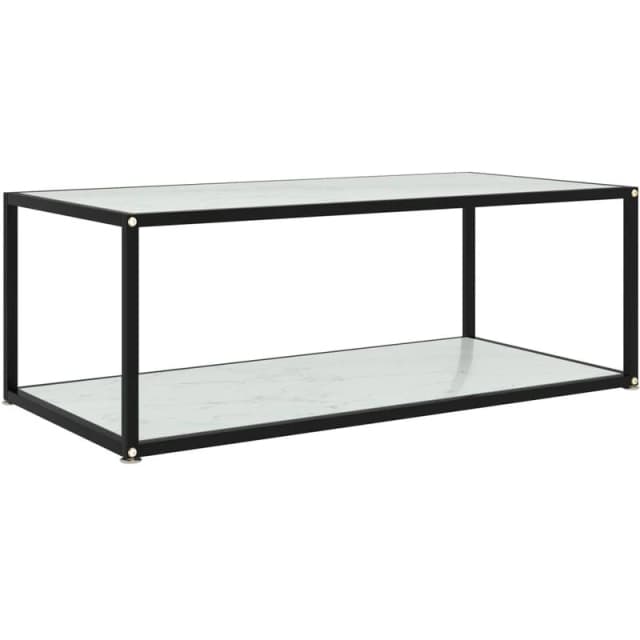 Vidaxl Coffee Table White 100X50X35cm Tempered Glass, White 322899