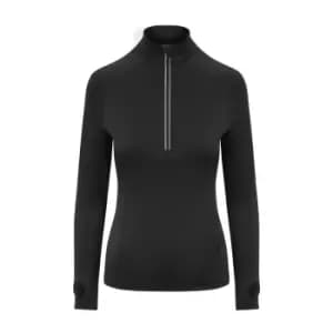 AWDis Just Cool Womens/Ladies Cool-Flex Half Zip Top (M) (Jet Black)