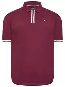 BadRhino Winsor Jersey Zip Polo - Red, Size 3XL, Men