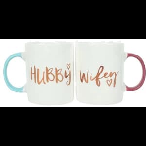 Pair of Hubby & Wifey Mugs