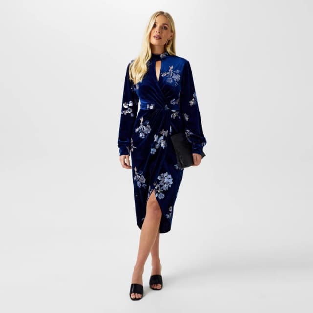 Biba Biba Embellished Velvet Dress - Blue Blue 8