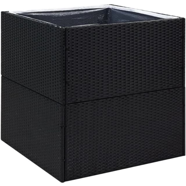 vidaXL Garden Planter Black 80x80x80cm Poly Rattan, Black 319173