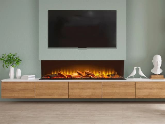 Acantha Fires & Fireplaces Acantha Aspire 125 Panoramic Media Wall Electric Fire Black