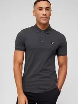 Lyle & Scott Lyle & Scott Plain Polo Shirt - Charcoal Marl, Charcoal Marl Size M Men