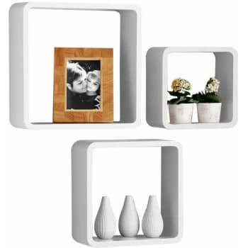 White Wall Cubes - Set of 3 - Premier Housewares