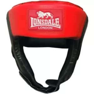 Boxing Sparring Pro Open Face Headgear Size Medium (Red/Black)