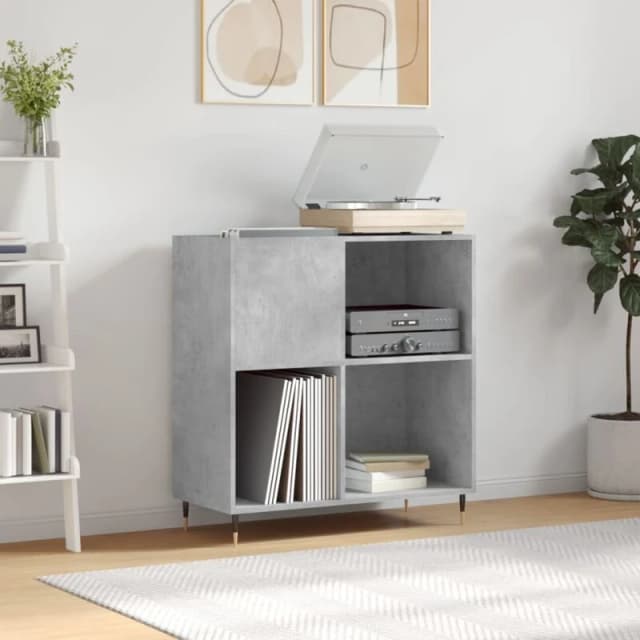 VIDAXL Record Cabinet Concrete Grey 84.5x38x89cm Engineered Wood Vidaxl 8720845877798