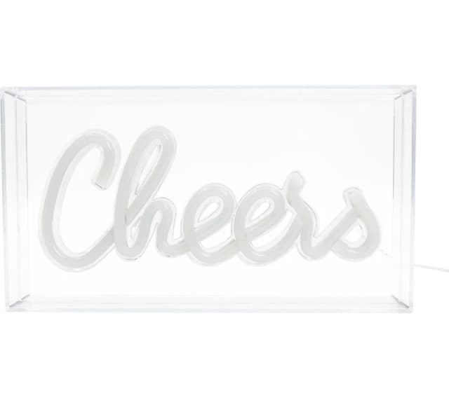 GLOBAL GIZMOS 51449 LED Neon Cheers Sign - White 5025301514495