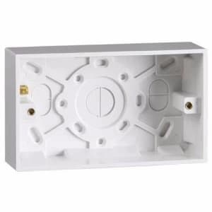 KnightsBridge 2 Gang 35mm Double Surface Pattress Box with Earth Terminal