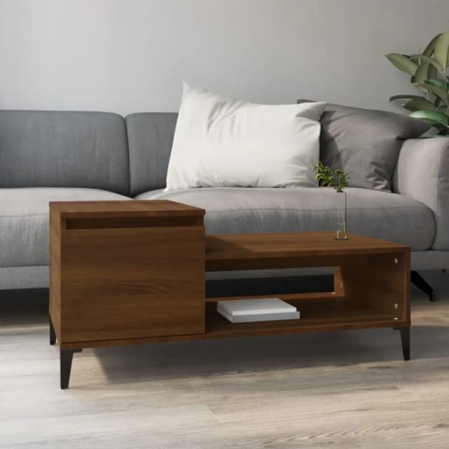 Vidaxl Coffee Table Brown Oak 100X50X45cm Engineered Wood, Brown 821139