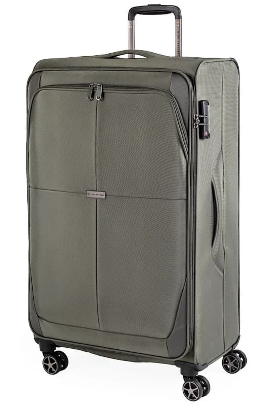 Gino Ferrari Omis Premium Lightweight Soft Shell Suitcase, Wheeled TSA Hold Luggage in Green Size: Large Green Unisex Large