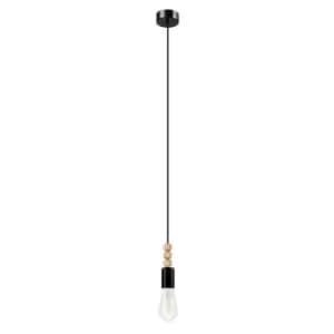 Lamkur Lighting - Simon Slim Pendant Ceiling Lights Black, 1x E27
