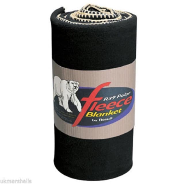 Result Result Plain Warm Outdoor Fleece Blanket (330gsm) Pack of 2 in Black One Size Unisex 5059269075101