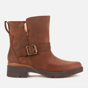 Timberland Womens Graceyn Waterproof Leather Biker Boots - Rust - UK 6