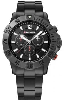 Wenger Seaforce Chrono 43mm Black Stainless Steel Bracelet Watch