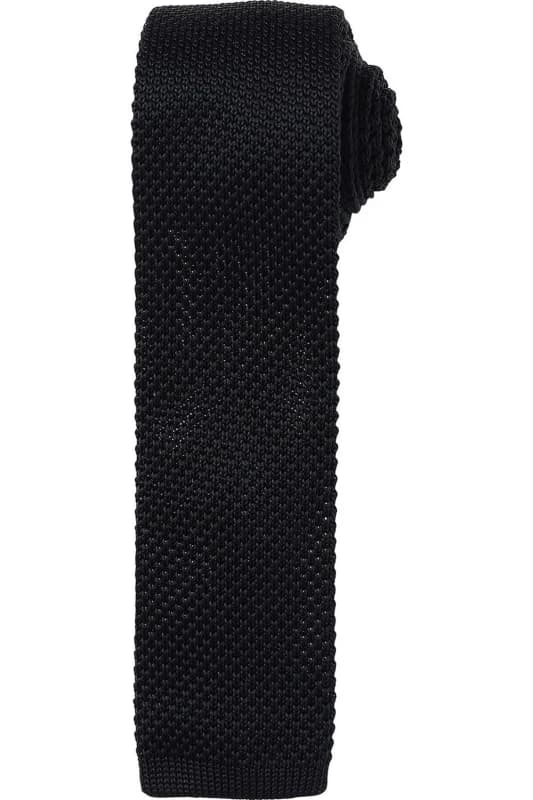 Premier Premier Slim Knitted Tie in Black One Size Unisex 5063425961399