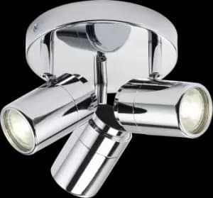 GU10 Triple Spotlight - Chrome 230V IP44 20W