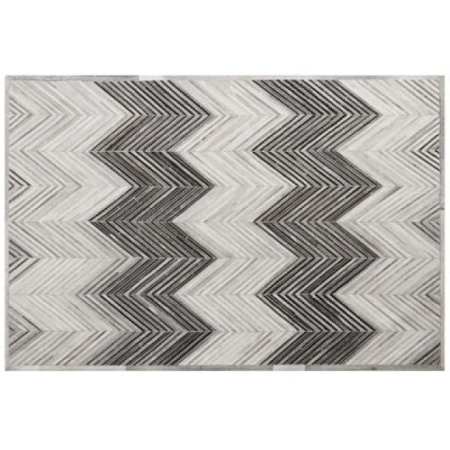 Beliani Rug Aytepe Grey 160 X 230 Cm Leather