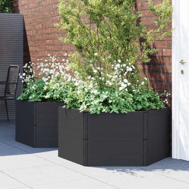 vidaXL Garden Planters 2 pcs Anthracite PP, Grey 3189184