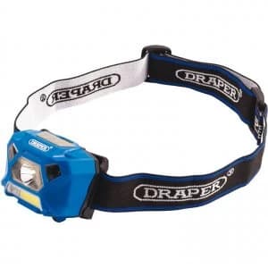 Draper 3W Rechargeable COB LED Head Torch Blue