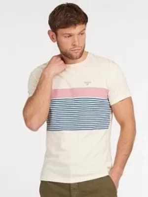 Barbour Braeside Stripe T-Shirt, White, Size L, Men