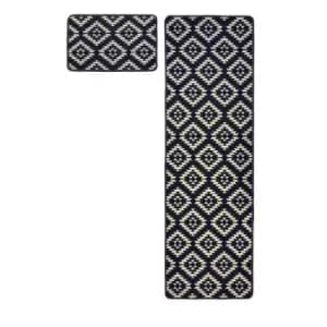 Homemaker Aztec Runner & Doormat Blue 57X180Cm & 57X40Cm