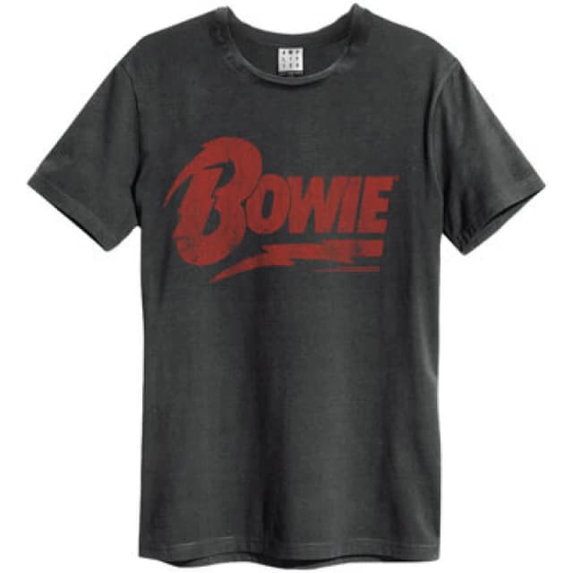 Amplified Amplified Men David Bowie Logo T-Shirt in Charcoal Size: X-Small Charcoal XS Male 5063238239241