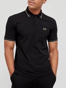 Hugo Boss Athleisure Paddy Tipped Collar Polo Shirt Charcoal Size 2XL Men