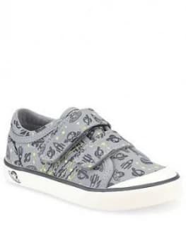 Start-rite Boys Cosmic Canvas Strap Plimsoll, Grey, Size 1.5 Older