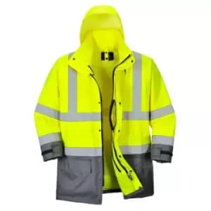 Oxford Weave 300D Class 3 Hi Vis 5-in1 Executive Jacket Yellow / Grey S