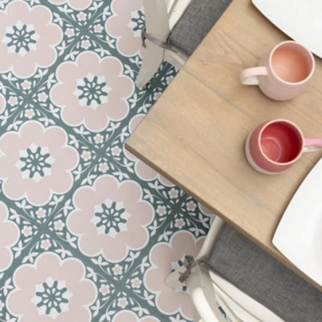 Fine Decor Floor Pops Daphne Pink Self Adhesive Vinyl Floor Tiles Pack Of 20 (1.86Sqm)