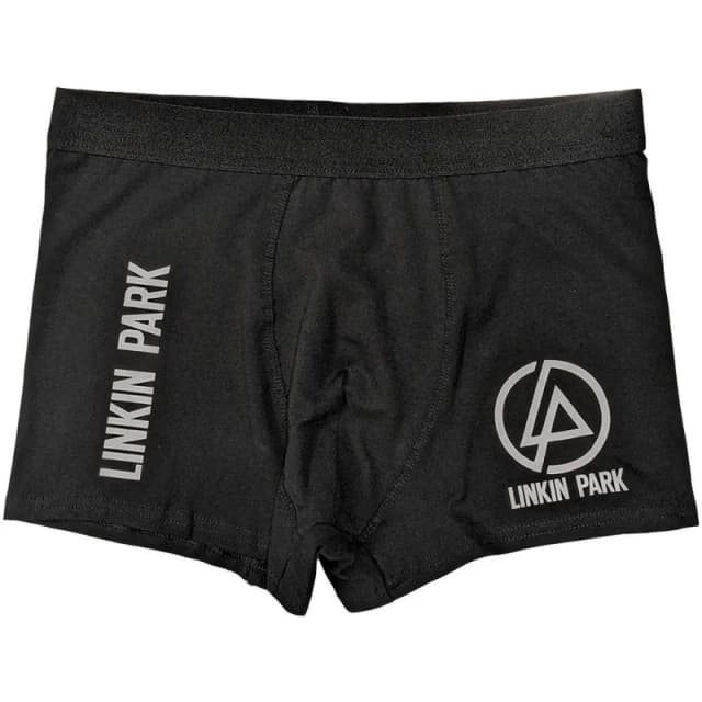 Linkin Park Linkin Park Men Concentric Logo Boxer Shorts in Black Size: Medium Black M Male 5056737213768