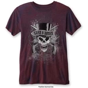Guns N' Roses - Faded Skull Unisex Medium T-Shirt - Blue,Red
