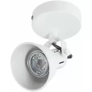 Wall Spot Light White Steel Wall Plate and Lamp Shade Bulb GU10 1x3.3W Included
