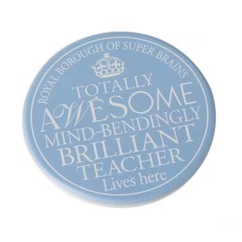 Round Coaster Brilliant Teacher By Heaven Sends