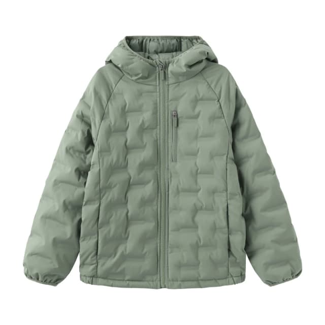 Karrimor Kids Heat-Sealed Windproof Hooded Full Zip Insulated Puffer Jacket Khaki female 7-8 (S)
