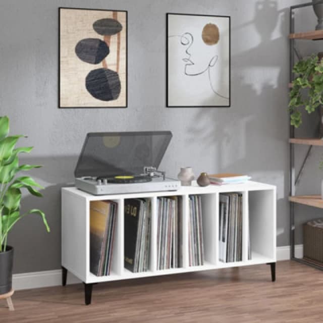 VIDAXL Record Cabinet White 100x38x48cm Engineered Wood vidaXL 8720845878870
