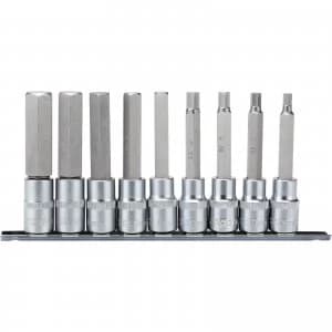 Draper 9 Piece 1/2" Drive Hexagon Socket Bit Set 1/2" 100mm