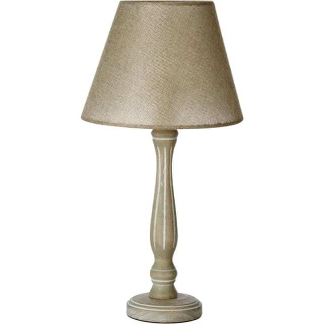 Premier Housewares Interiors by Premier Maine Lined Wooden Candlestick Table Lamp Natural