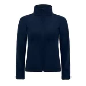 B&C Womens Hooded Premium Softshell Jacket (Windproof, Waterproof & Breathable) (S) (Navy Blue)